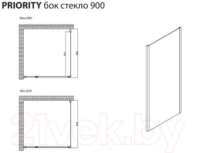 Душевая стенка Allen Brau Priority 3.31045.BBA / 294074