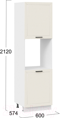 Шкаф-пенал кухонный ТриЯ Лорас 1П6 (белый/холст брюле)