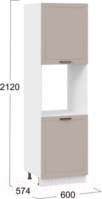 Шкаф-пенал кухонный ТриЯ Лорас 1П6 (белый/холст латте)