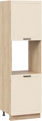 Шкаф-пенал кухонный ТриЯ Лорас 1П6 (дуб крафт золотой/холст брюле) - фото