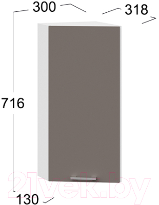 Шкаф навесной для кухни ТриЯ Габриэлла 1В3Т (белый/муссон)