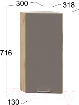 Шкаф навесной для кухни ТриЯ Габриэлла 1В3Т (дуб крафт золотой/муссон)