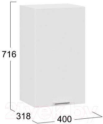 Шкаф навесной для кухни ТриЯ Габриэлла 1В4 (белый/сноу)