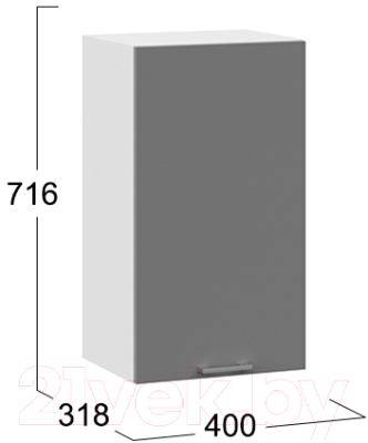 Шкаф навесной для кухни ТриЯ Габриэлла 1В4 (белый/титан)