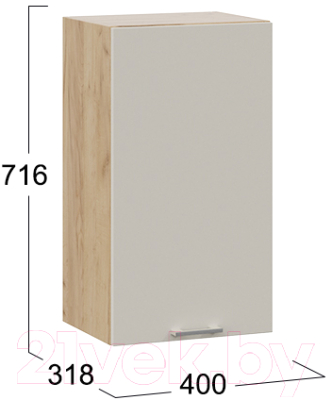 Шкаф навесной для кухни ТриЯ Габриэлла 1В4 (дуб крафт золотой/кремовый)