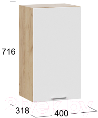 Шкаф навесной для кухни ТриЯ Габриэлла 1В4 (дуб крафт золотой/сноу)