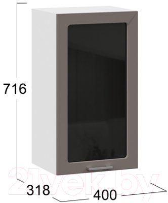 Шкаф навесной для кухни ТриЯ Габриэлла 1В4С (белый/муссон)