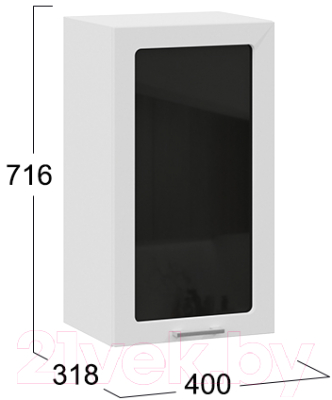 Шкаф навесной для кухни ТриЯ Габриэлла 1В4С (белый/сноу)