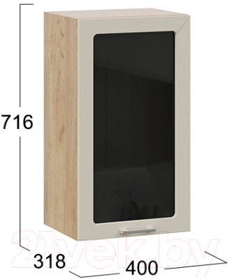 Шкаф навесной для кухни ТриЯ Габриэлла 1В4С (дуб крафт золотой/кремовый)