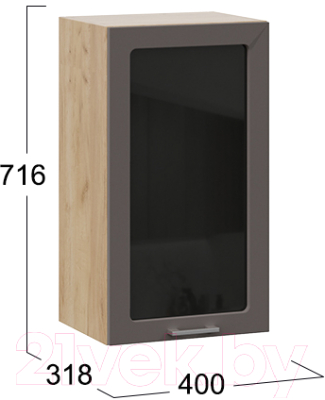 Шкаф навесной для кухни ТриЯ Габриэлла 1В4С (дуб крафт золотой/муссон)