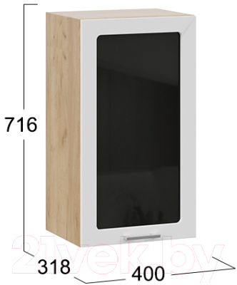 Шкаф навесной для кухни ТриЯ Габриэлла 1В4С (дуб крафт золотой/сноу)