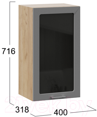 Шкаф навесной для кухни ТриЯ Габриэлла 1В4С (дуб крафт золотой/титан)
