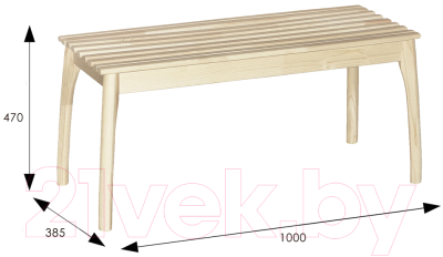 Скамья Мебелик Массив (лак)