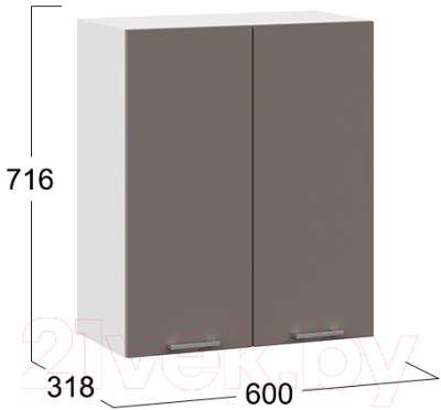 Шкаф навесной для кухни ТриЯ Габриэлла 1В6 (белый/муссон)