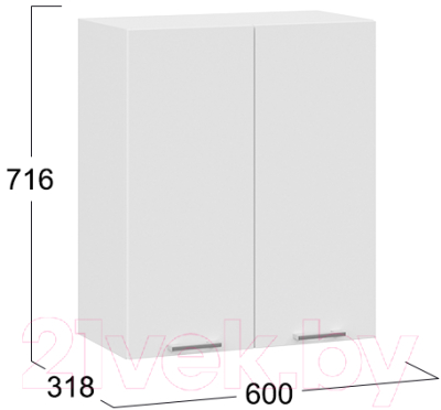 Шкаф навесной для кухни ТриЯ Габриэлла 1В6 (белый/сноу)