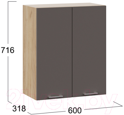Шкаф навесной для кухни ТриЯ Габриэлла 1В6 (дуб крафт золотой/муссон)