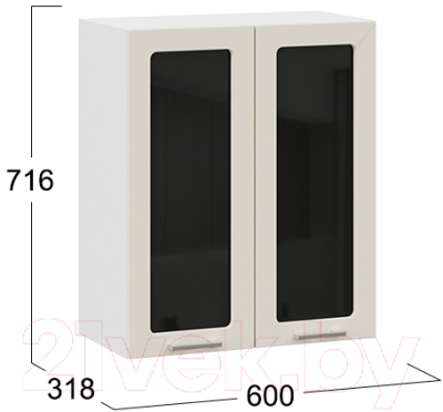 Шкаф навесной для кухни ТриЯ Габриэлла 1В6С (белый/крем)