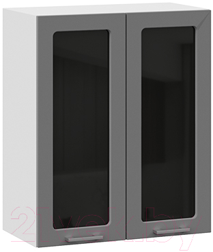 Шкаф навесной для кухни ТриЯ Габриэлла 1В6С (белый/титан) - фото