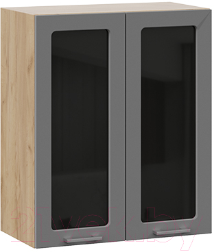 Шкаф навесной для кухни ТриЯ Габриэлла 1В6С (дуб крафт золотой/титан) - фото