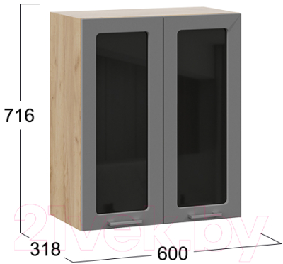 Шкаф навесной для кухни ТриЯ Габриэлла 1В6С (дуб крафт золотой/титан)