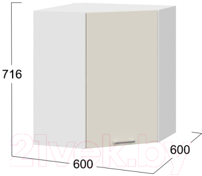 Шкаф навесной для кухни ТриЯ Габриэлла 1В6У (белый/крем)