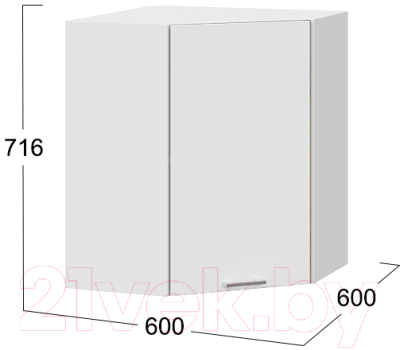 Шкаф навесной для кухни ТриЯ Габриэлла 1В6У (белый/сноу)