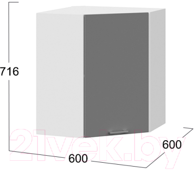Шкаф навесной для кухни ТриЯ Габриэлла 1В6У (белый/титан)