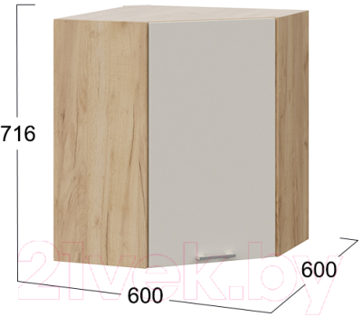 Шкаф навесной для кухни ТриЯ Габриэлла 1В6У (дуб крафт золотой/крем)