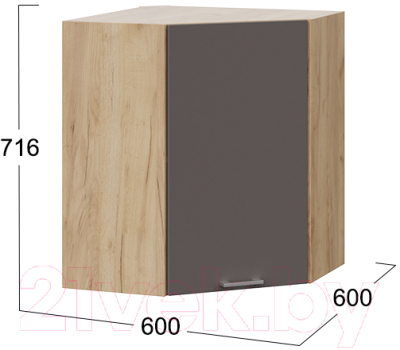 Шкаф навесной для кухни ТриЯ Габриэлла 1В6У (дуб крафт золотой/муссон)