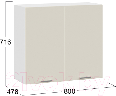 Шкаф навесной для кухни ТриЯ Габриэлла 1В8 (белый/крем)