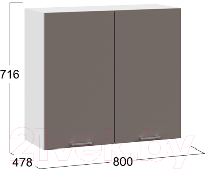 Шкаф навесной для кухни ТриЯ Габриэлла 1В8 (белый/муссон)