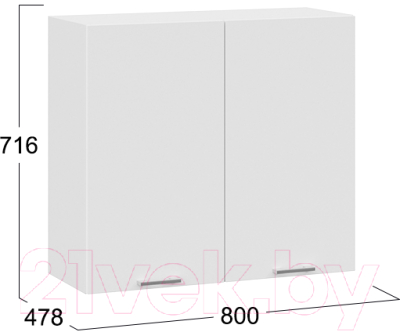 Шкаф навесной для кухни ТриЯ Габриэлла 1В8 (белый/сноу)