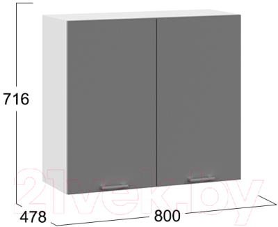Шкаф навесной для кухни ТриЯ Габриэлла 1В8 (белый/титан)