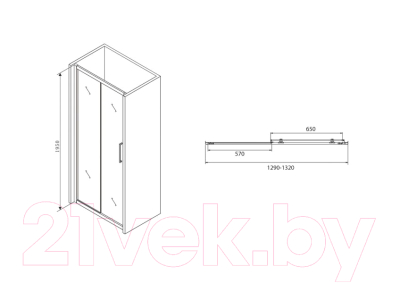 Душевая дверь Abber Schwarzer Diamant AG30130BH