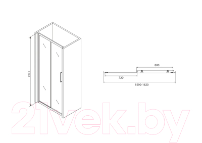 Душевая дверь Abber Schwarzer Diamant AG30160BH