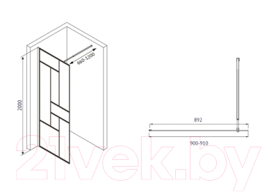 Душевая стенка Abber Immer Offen AG63090B