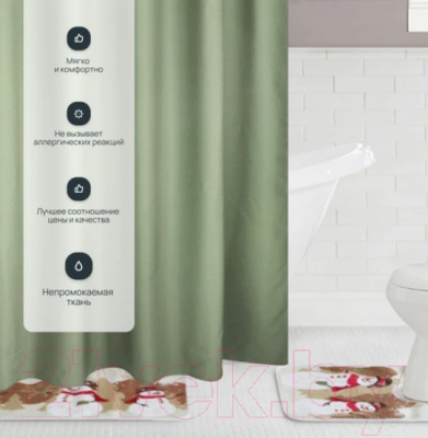 Шторка-занавеска для ванны Home One Waffle 180x180 / 372249