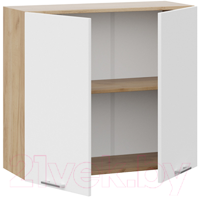 Шкаф навесной для кухни ТриЯ Габриэлла 1В8 (дуб крафт золотой/сноу)