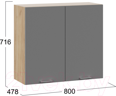 Шкаф навесной для кухни ТриЯ Габриэлла 1В8 (дуб крафт золотой/титан)