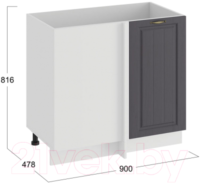 Шкаф под мойку ТриЯ Лина 1Н9У (белый/графит)