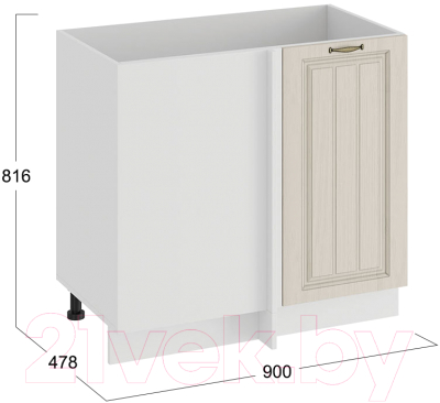 Шкаф под мойку ТриЯ Лина 1Н9У (белый/крем)