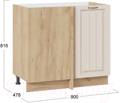 Шкаф под мойку ТриЯ Лина 1Н9У (дуб крафт золотой/крем)