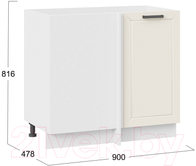 Шкаф под мойку ТриЯ Лорас 1Н9У (белый/холст брюле)