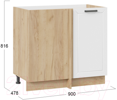 Шкаф под мойку ТриЯ Лорас 1Н9У (дуб крафт золотой/холст белый)