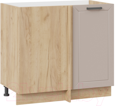 Шкаф под мойку ТриЯ Лорас 1Н9У (дуб крафт золотой/холст латте) - фото