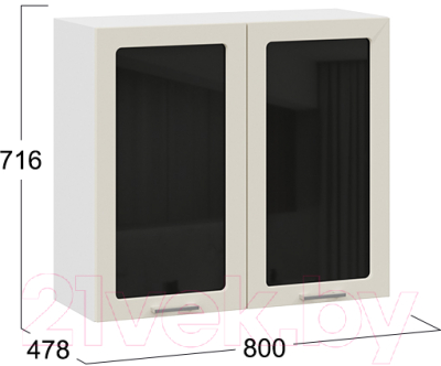Шкаф навесной для кухни ТриЯ Габриэлла 1В8С (белый/крем)