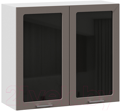 Шкаф навесной для кухни ТриЯ Габриэлла 1В8С (белый/муссон) - фото