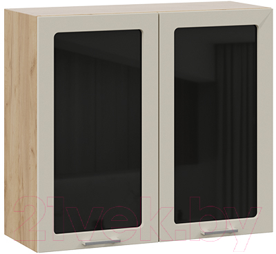Шкаф навесной для кухни ТриЯ Габриэлла 1В8С (дуб крафт золотой/крем) - фото