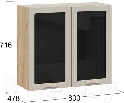 Шкаф навесной для кухни ТриЯ Габриэлла 1В8С (дуб крафт золотой/крем)
