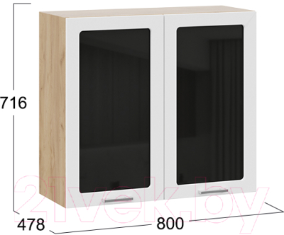 Шкаф навесной для кухни ТриЯ Габриэлла 1В8С (дуб крафт золотой/сноу)